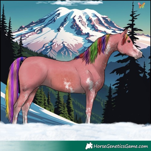 Horse Color:Painted Watercolor White Spotted Chestnut 