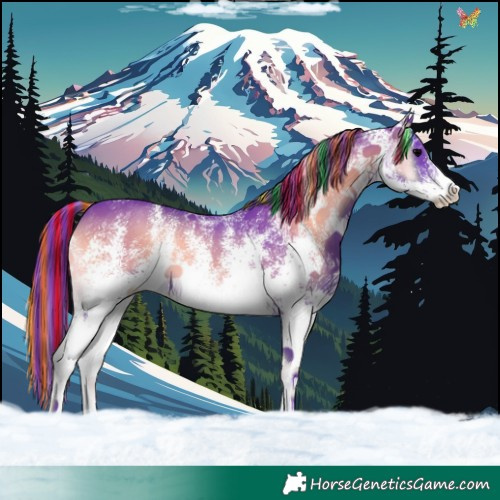 Horse Color:Painted Watercolor White Spotted Blue Onyx