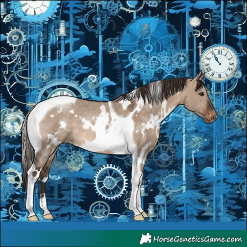 Horse Color:White Spotted Brown Dun Tobiano Varnish Rabicano 