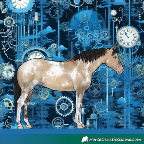 Horse Color:Gray White Spotted Sable Champagne Dun Tobiano Rabicano