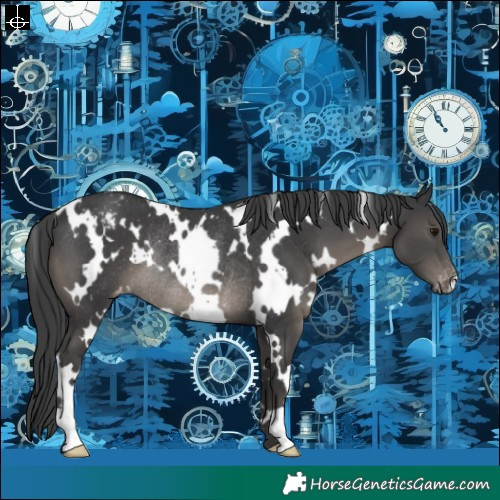 Horse Color:White Spotted Black Varnish Rabicano