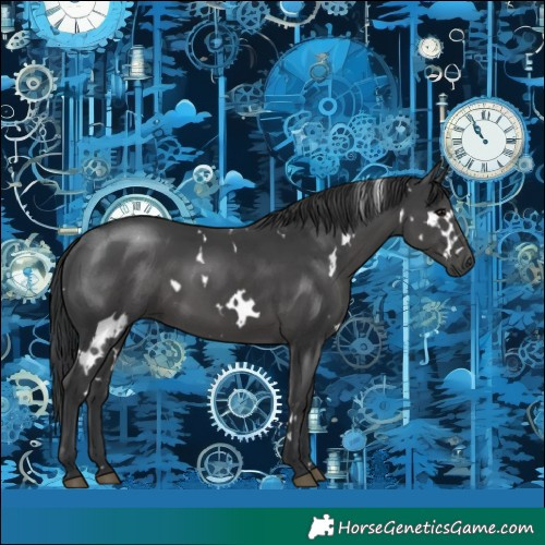 Horse Color:White Spotted Black Rabicano 