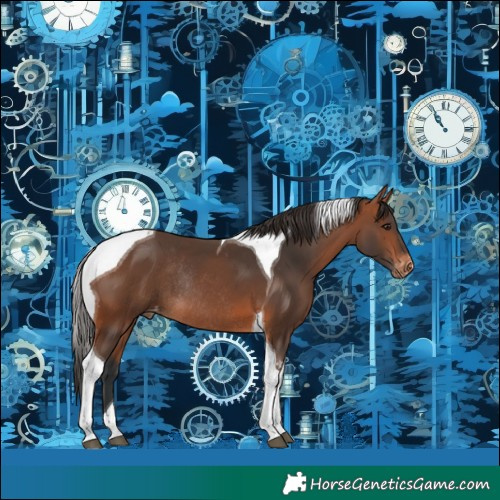Horse Color:Bay Tobiano Varnish Rabicano 
