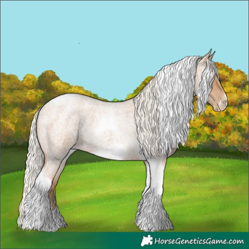 Horse Color:Silver Blue Roan Pearl Tobiano Frame 