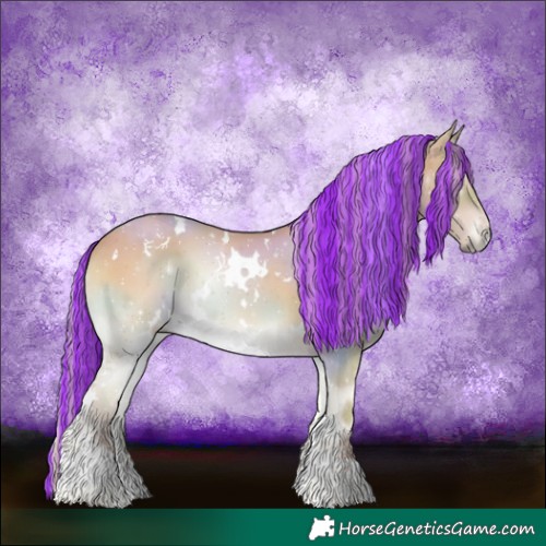 Horse Color:Painted Watercolor White Spotted Silver Blue Onyx 