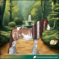 Horse Color:White Spotted Chocolate Bay Dun Rabicano Brindle 