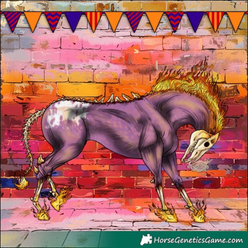 Horse Color:Watercolor Silver Black Appaloosa 