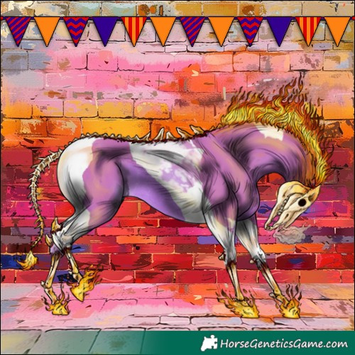 Horse Color:Watercolor Chestnut Tobiano Rabicano 