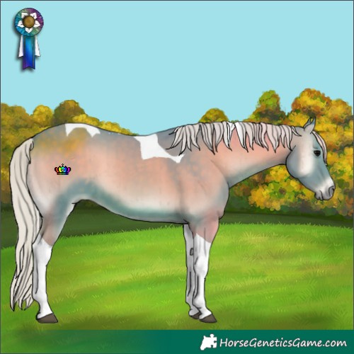 Horse Color:Watercolor Silver Blue Onyx Tobiano Brindle 
