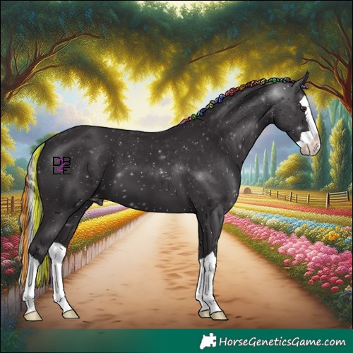 Horse Color:Painted Smoky Black Chinchilla Splash Varnish
