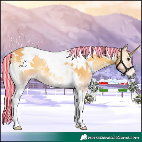 Horse Color:Painted White Spotted Palomino Onyx Tobiano 
