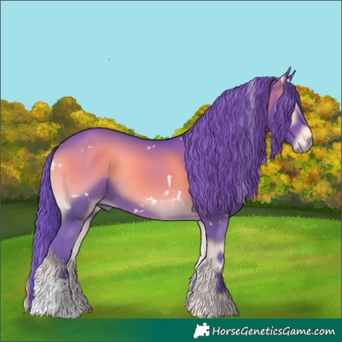 Horse Color:Watercolor White Spotted Smoky Blue Onyx Sabino