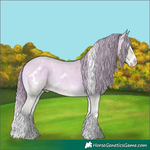 Horse Color:Watercolor White Spotted Perlino Roan Onyx Splash
