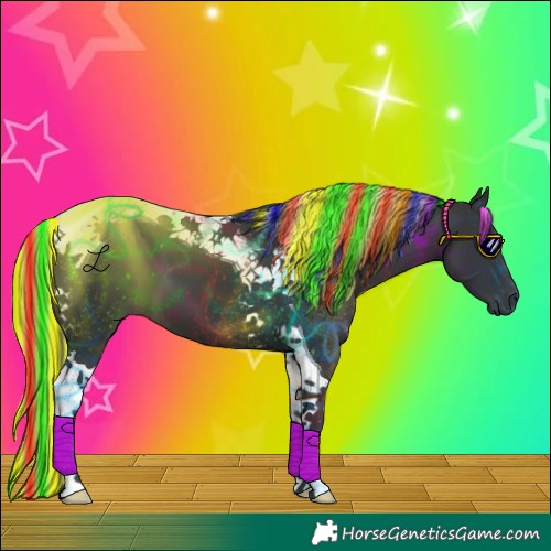Horse Color:Painted Black Tobiano 