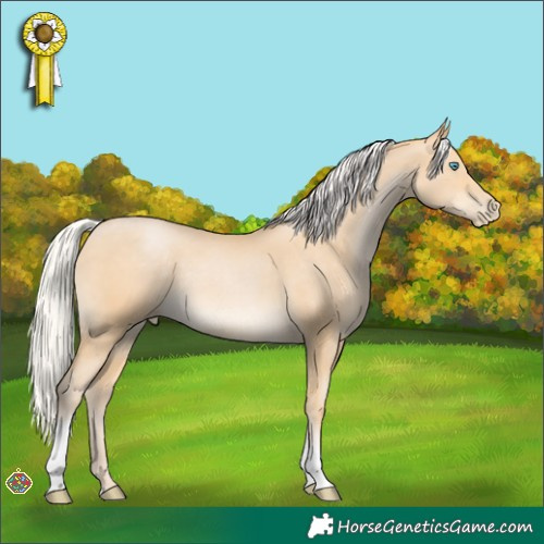 Horse Color:Silver Buckskin Pearl Tobiano 
