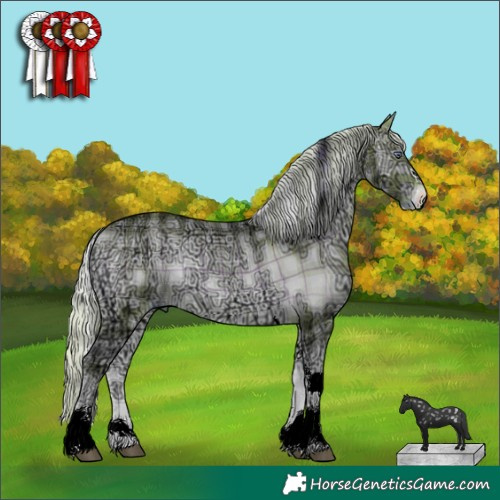 Horse Color:Plaid  Silver Brown Chinchilla Ice Onyx Splash Tobiano 