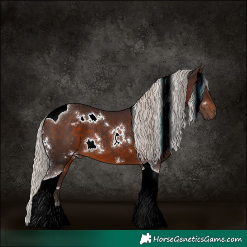 Horse Color:White Spotted Silver Brown Tobiano