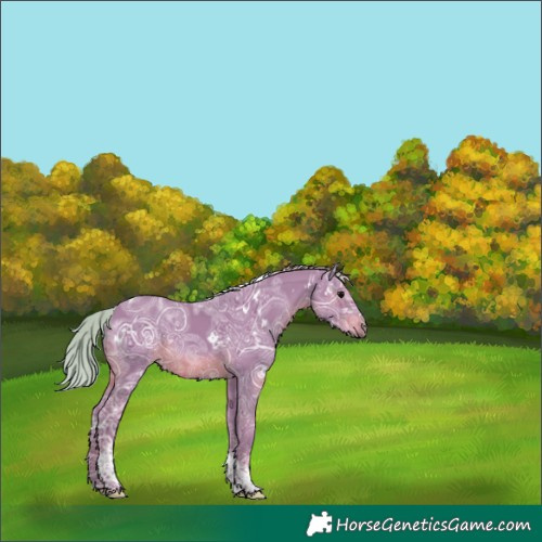 Horse Color:Watercolor White Spotted Silver Black Ice Tobiano