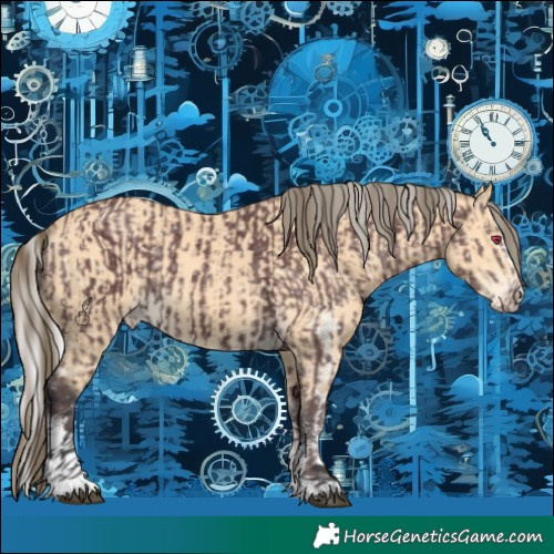 Horse Color:Chocolate Silver Black Chinchilla Tobiano Snowflake Varnish and White Spotted Bay Snowflake Varnish