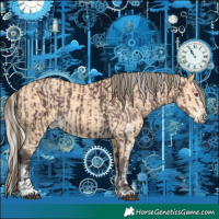 Horse Color:Chocolate Silver Black Chinchilla Tobiano Snowflake Varnish  and White Spotted Bay Snowflake Varnish 