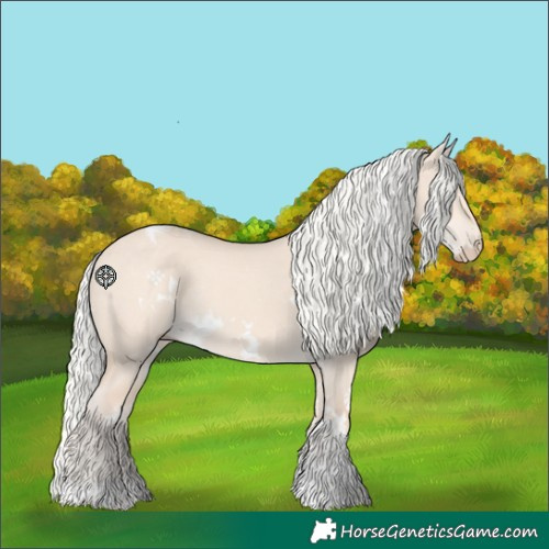 Horse Color:White Spotted Silver Perlino Dun Tobiano Rabicano