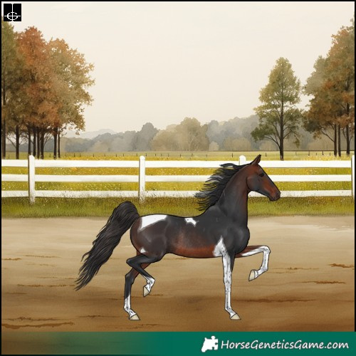 Horse Color:Bay Tobiano Rabicano 