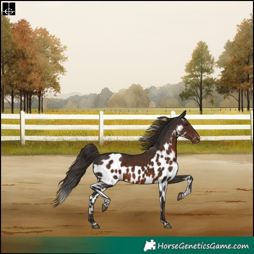 Horse Color:Liver Chestnut Tobiano Skewed LP Spotted Rabicano