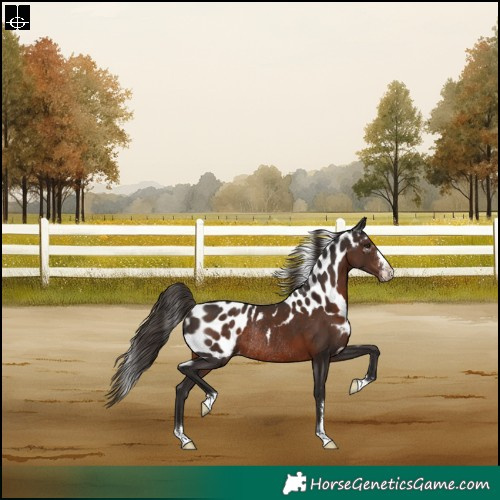 Horse Color:Liver Chestnut Skewed LP Spotted Rabicano 