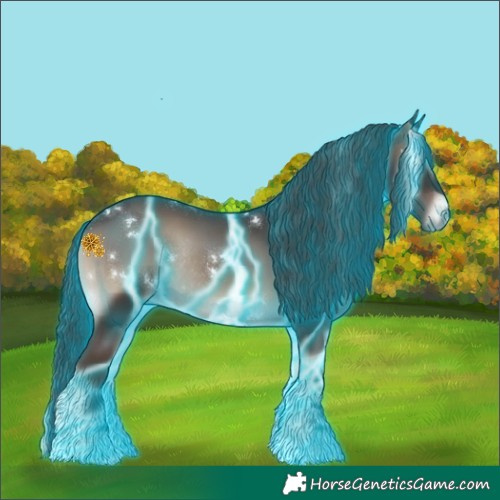 Horse Color:Thunderstruck White Spotted Blue Onyx Rabicano