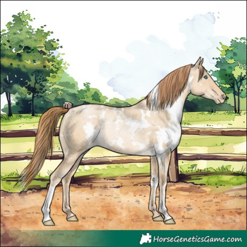 Horse Color:White Spotted Buckskin Pearl Dun Rabicano