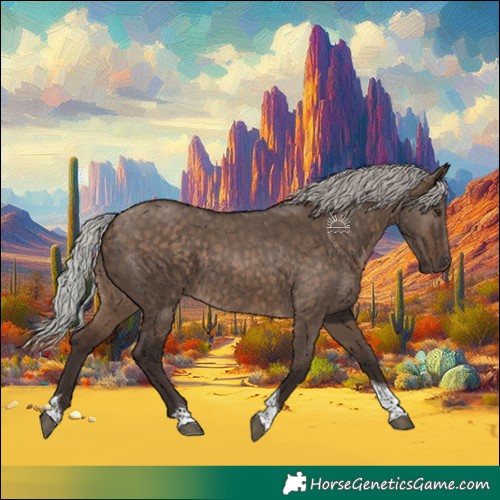 Horse Color:Silver Brown Dun Tobiano