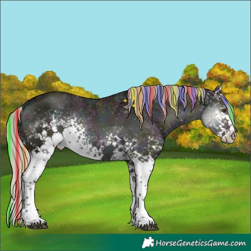 Horse Color:Painted White Spotted Midnight Silver Smoky Grullo Ice 