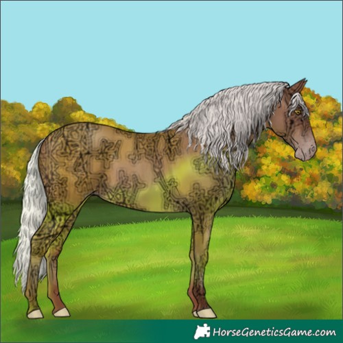 Horse Color:White Spotted Silver Sable Champagne Ice 