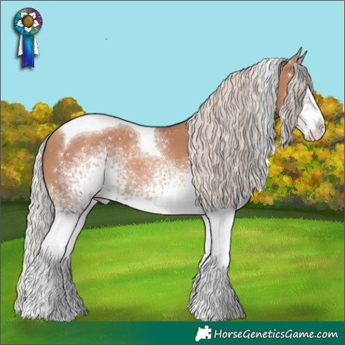 Horse Color:White Spotted Silver Classic Champagne Tobiano 