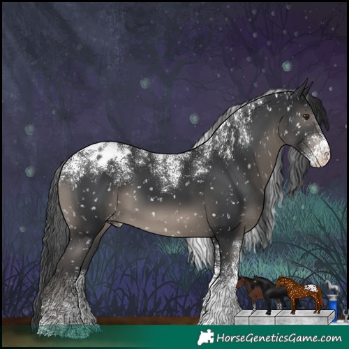 Horse Color:Powder White Platinum Black Snowflake Varnish 
