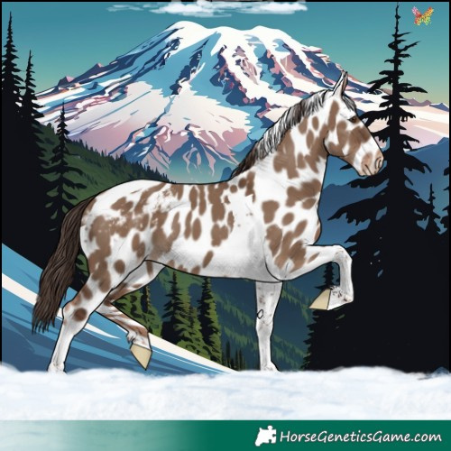 Horse Color:Liver Red Dun Tobiano Skewed LP Spotted 