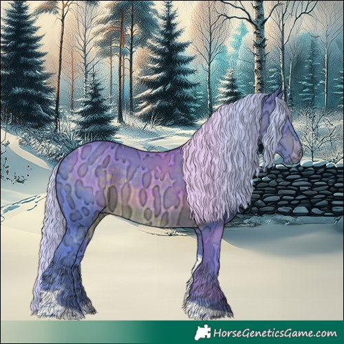 Horse Color:Watercolor Silver Brown Ice Tobiano Rabicano