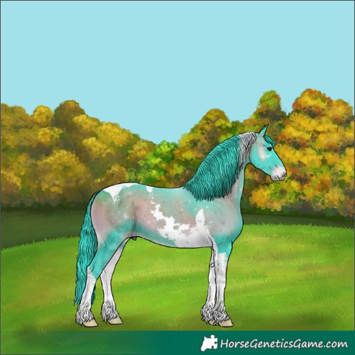Horse Color:Watercolor Blue Onyx Tobiano 