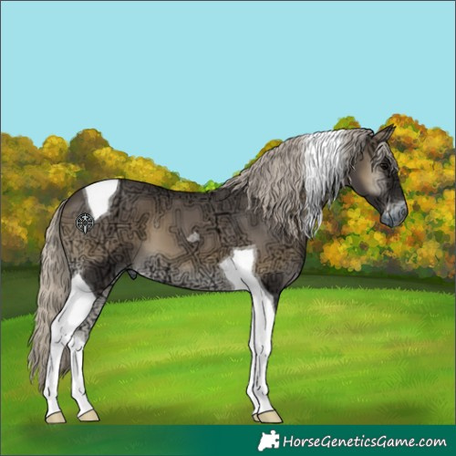 Horse Color:Silver Smoky Blue Onyx Ice Tobiano 
