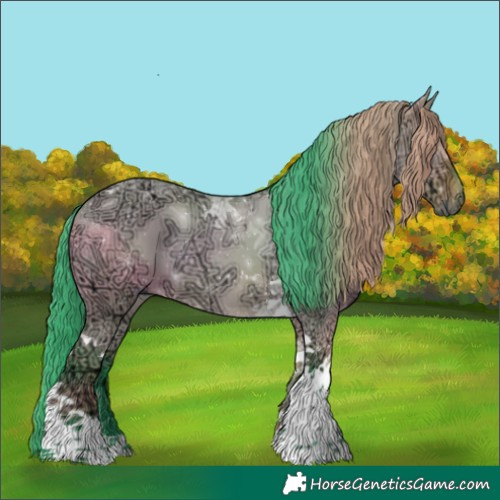 Horse Color:Watercolor Brown Ice Dun Tobiano 