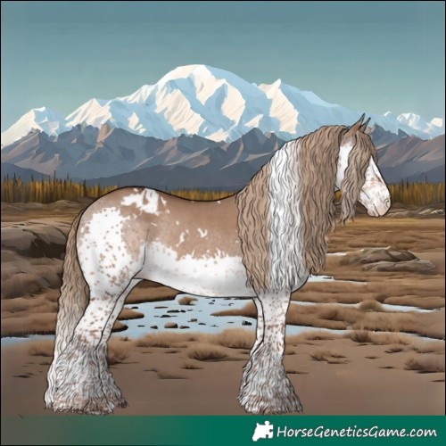 Horse Color:White Spotted Liver Red Dun Splash Tobiano Skewed LP Spotted Rabicano 