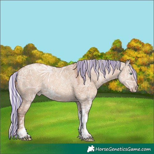 Horse Color:Painted Silver Classic Champagne Ice Dun Tobiano 