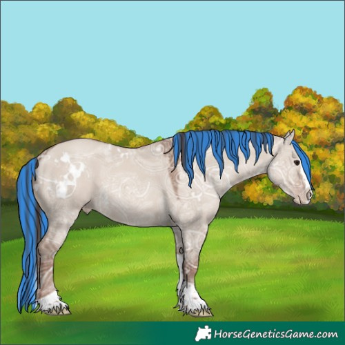 Horse Color:Painted White Spotted Classic Champagne Ice Dun Splash Tobiano 