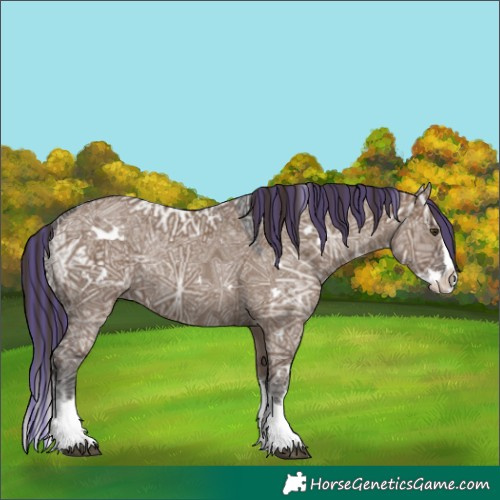 Horse Color:Painted White Spotted Liver Red Dun Ice Splash