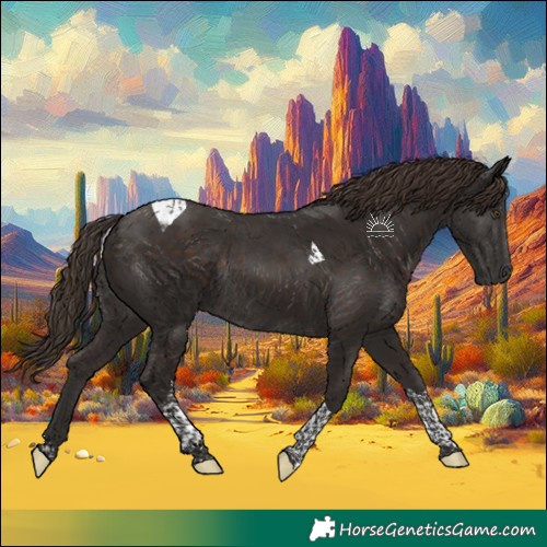 Horse Color:Liver Chestnut Tobiano Rabicano