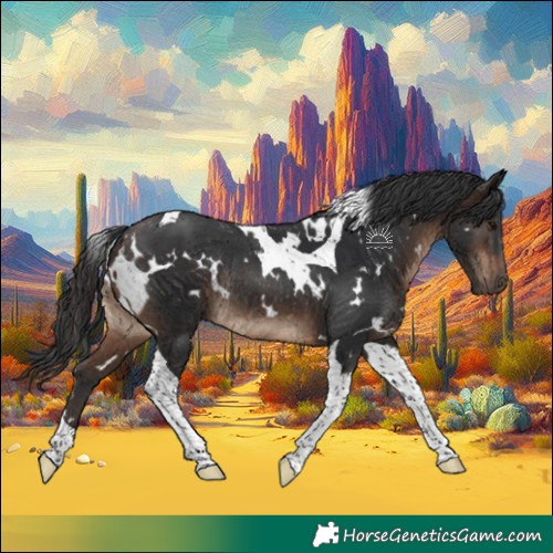 Horse Color:White Spotted Brown Tobiano Rabicano
