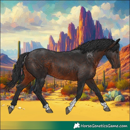 Horse Color:Brown Tobiano Rabicano