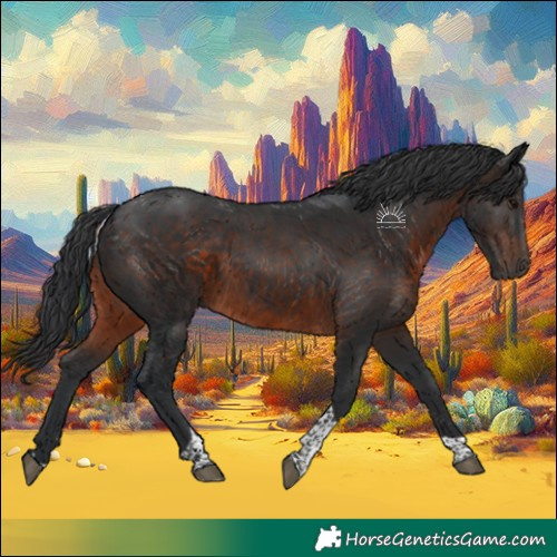 Horse Color:Brown Tobiano Rabicano 