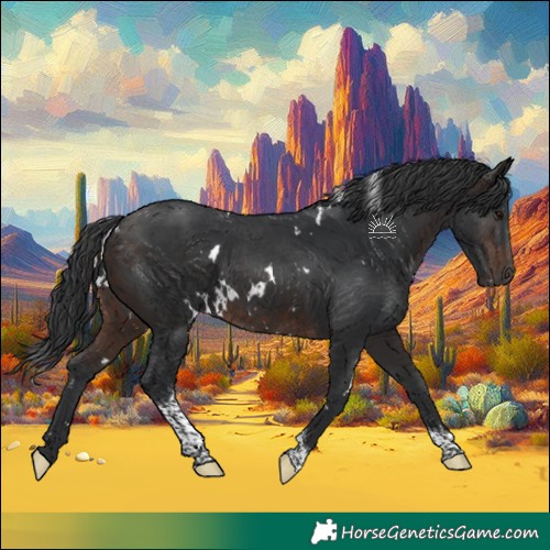 Horse Color:White Spotted Brown Tobiano 