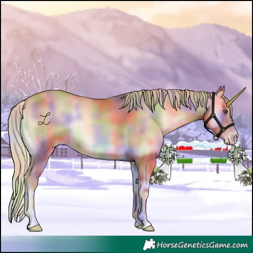 Horse Color:Nacre Gold Champagne Onyx Rabicano